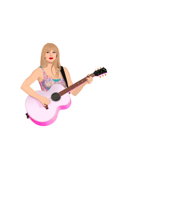 Taylor Swift pink model alb pe tricou