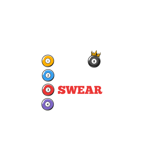 Aim swear shoot repeat - biliard v2 model negru pe tricou
