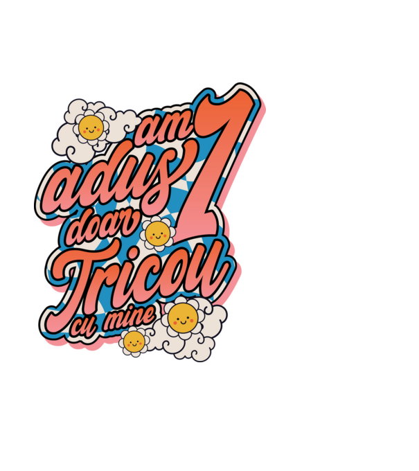 Am adus doar un tricou cu mine! model negru pe tricou