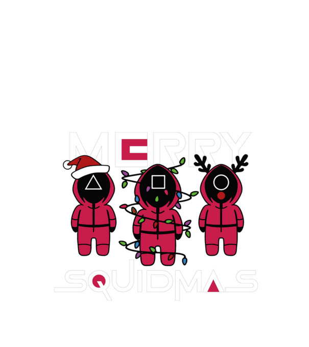 Merry squidmas model negru pe tricou