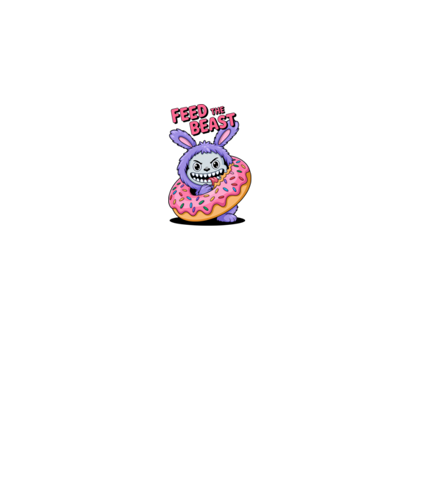 Feed the beast model gri pe tricou