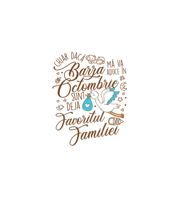 Favoritul familiei OCTOMBRIE model alb pe tricou