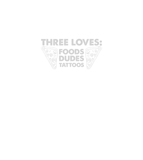 Three loves model negru pe tricou