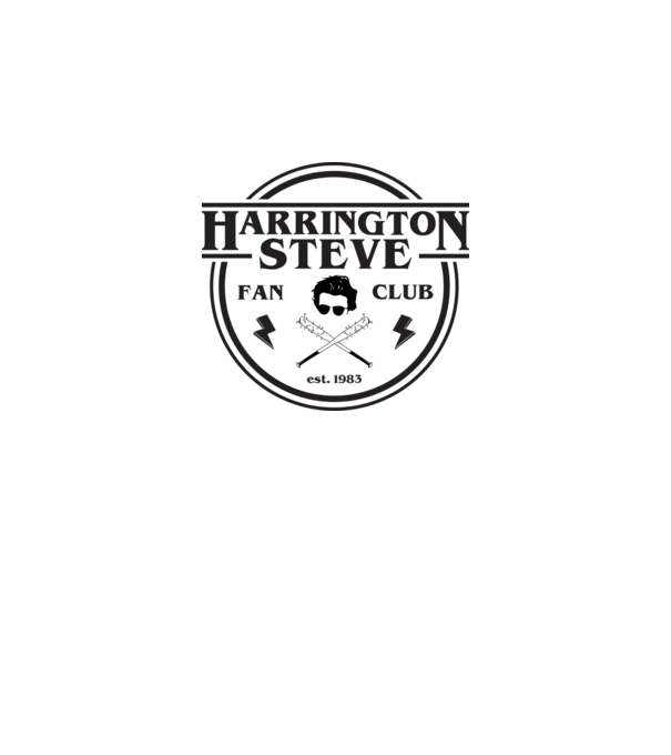 steve harrington fan club est 1983 model alb pe tricou