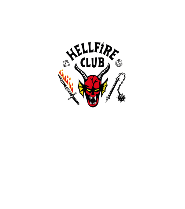 HELLFIRE CLUB model alb pe tricou
