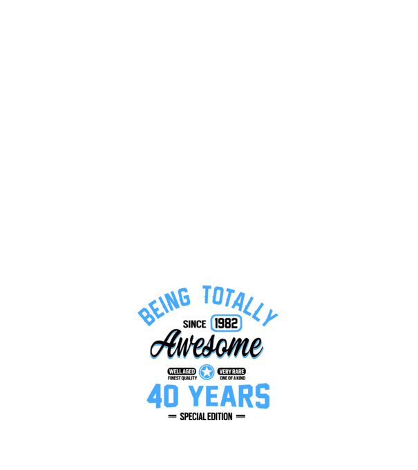 40 years of being totally awesome model roz deschis pe tricou