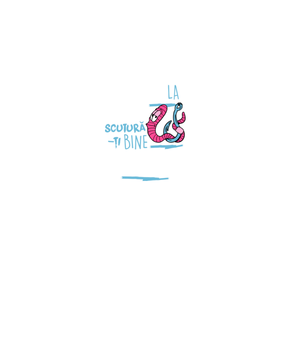Secretul la pescuit scutură-ți bine viermele model negru pe tricou