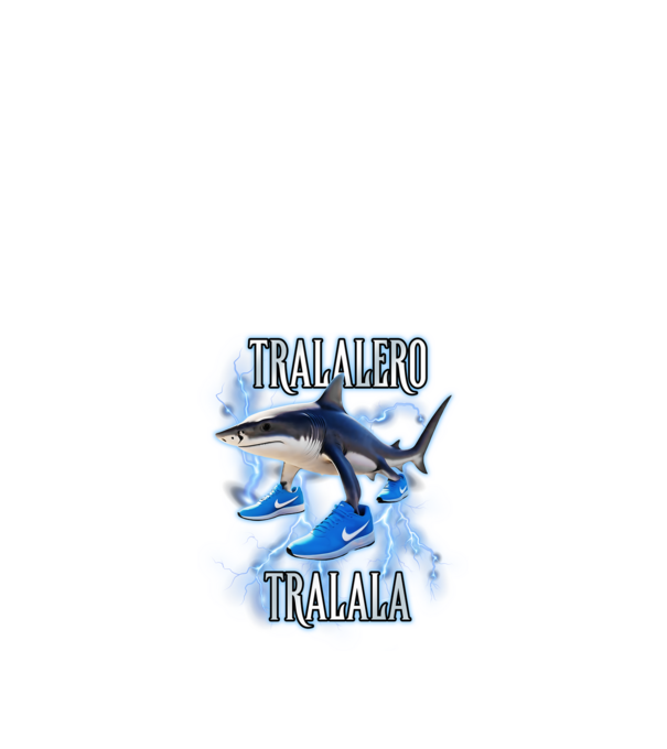Tralalero Tralala model negru pe tricou