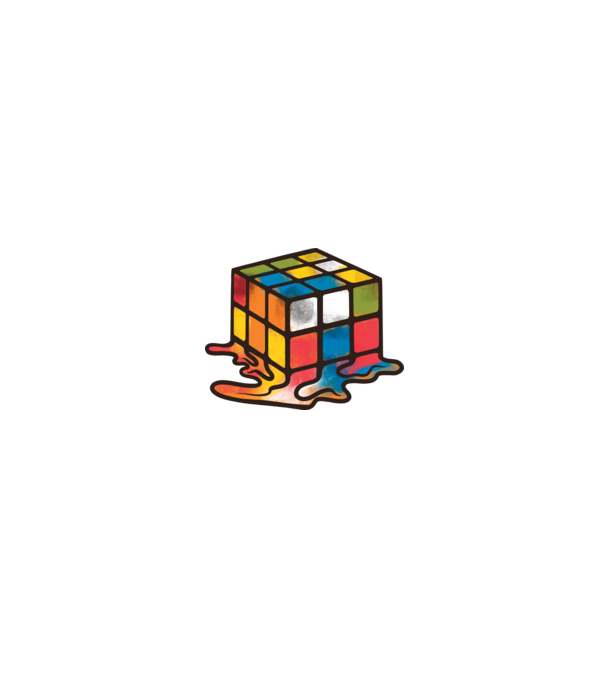 Melted Rubik model negru pe tricou