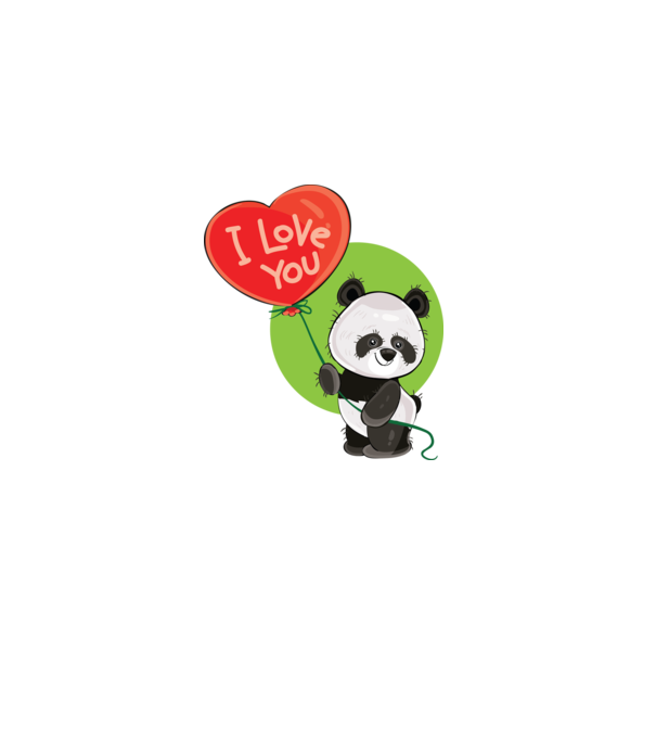 dragoste panda model alb pe tricou