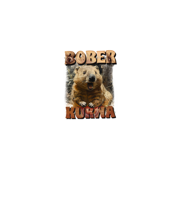 BOBER wombat model negru pe tricou