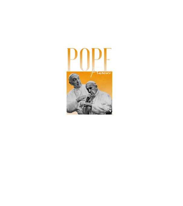 Pope Frances 90s poster model negru pe tricou
