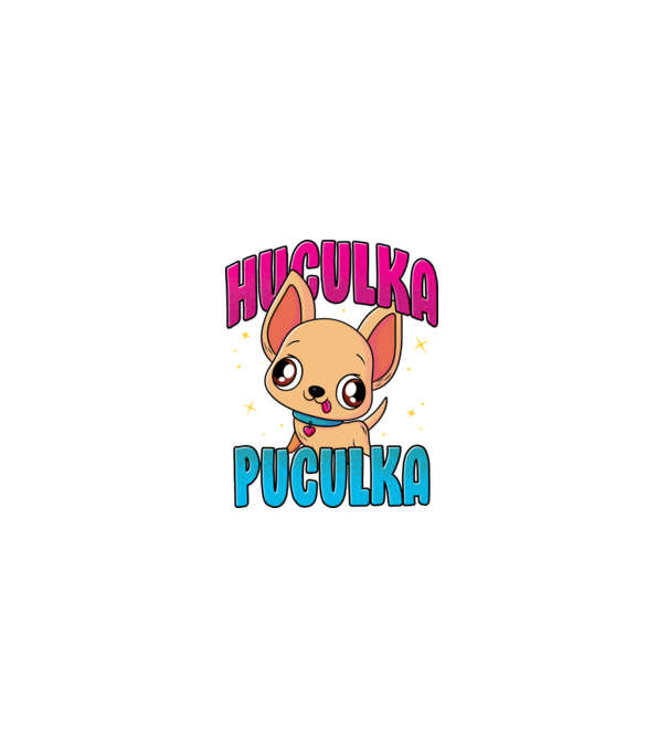 Huculka Puculka chivava model negru pe tricou