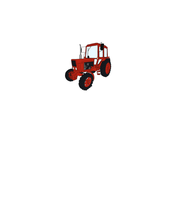 TRACTOR model alb pe tricou