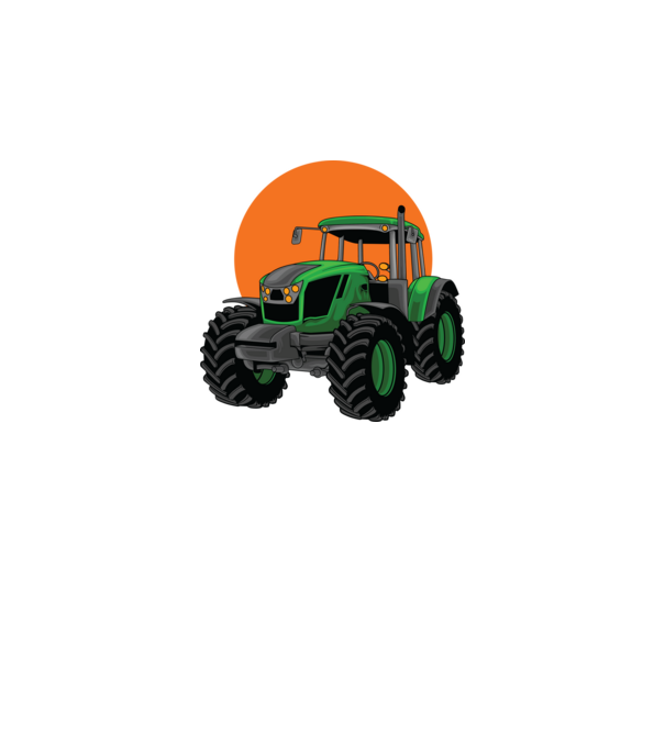 TRACTOR model alb pe tricou