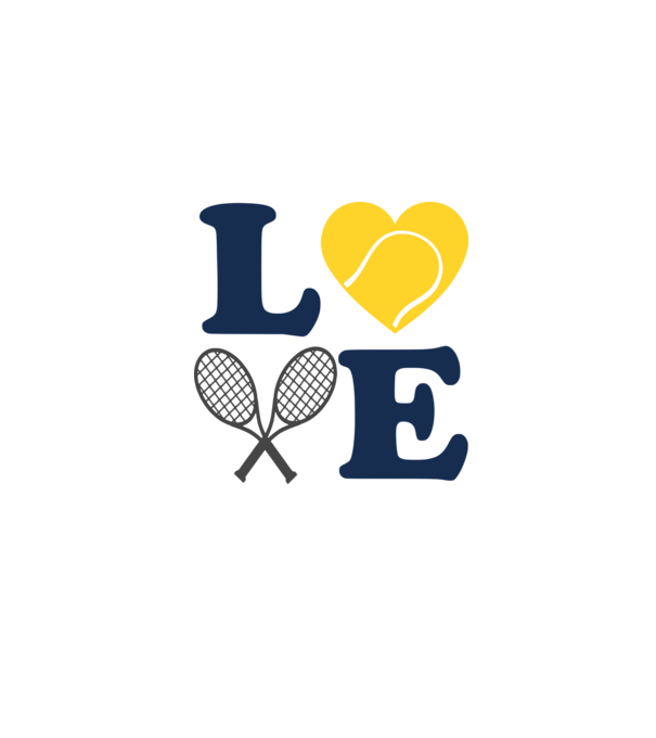 LOVE Tennis model alb pe tricou