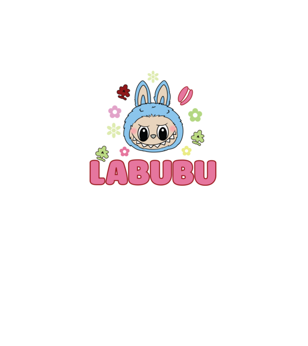 Labubu model negru pe tricou