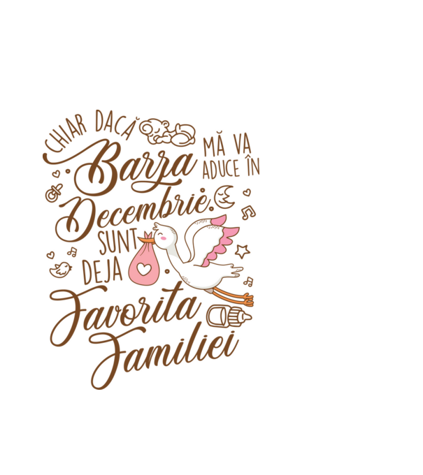 Favorita familiei DECEMBRIE model alb pe tricou