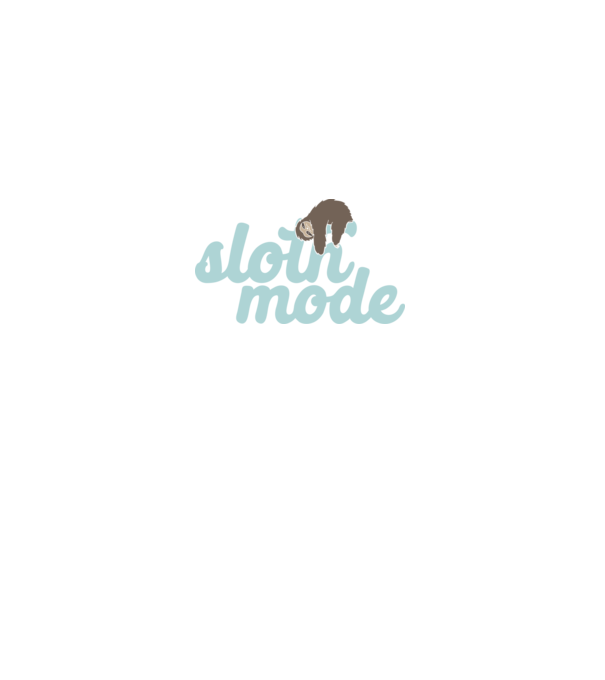 Sloth mode model alb pe tricou
