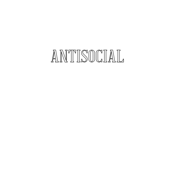 Antisocial model negru pe tricou