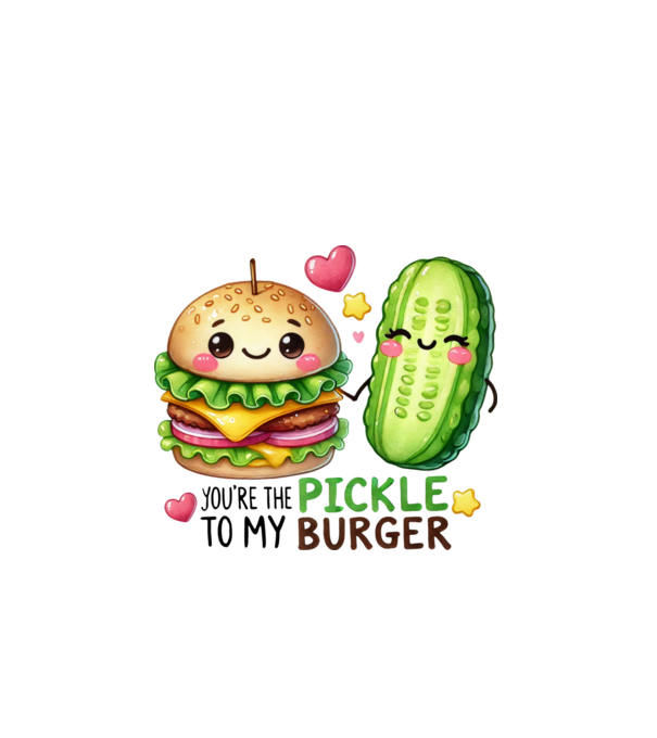 Pickle to my Burger model alb pe tricou