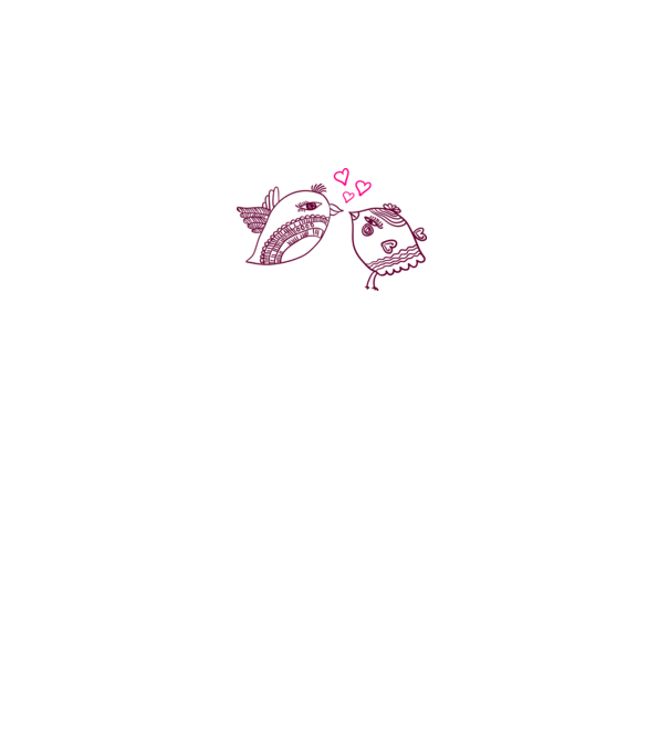 lovebirds model alb pe tricou