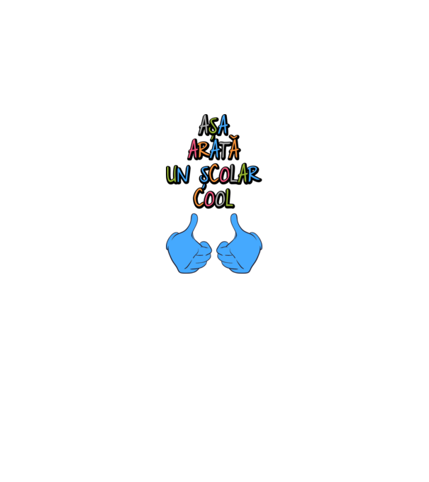 așa arată un școlar cool model alb pe tricou