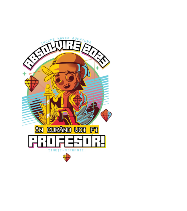 absolvire 2023 profesor model negru pe tricou