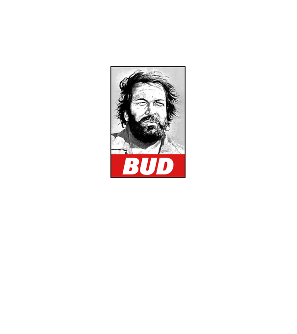 Bud Spencer halftone model gri pe tricou
