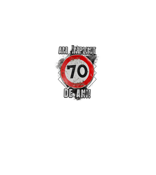 Am împlinit 70 de ani! model negru pe tricou