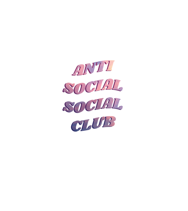 Anti social social club pink model negru pe tricou