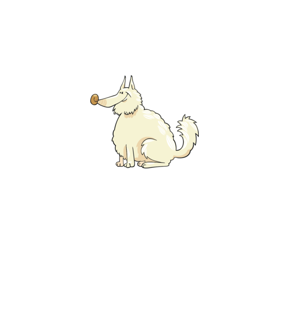 Dog silhouette model albastru deschis pe tricou