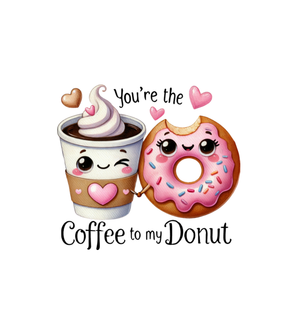 Coffee to my Donut model nisipiu pe tricou