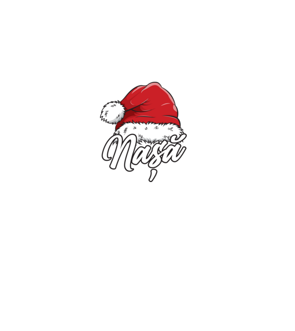 nașă Santa Hat model negru pe tricou