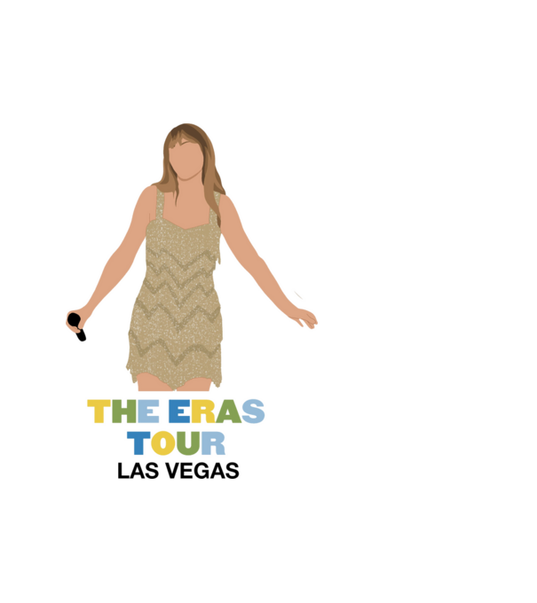 Taylor Swift The Eras Tour Las Vegas model alb pe tricou