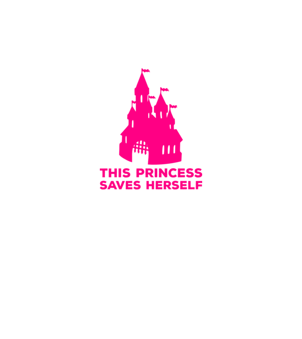 This princess saves herself model negru pe tricou