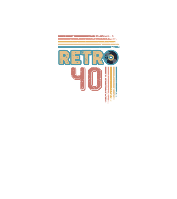 Retro 40 Birthday model alb pe tricou