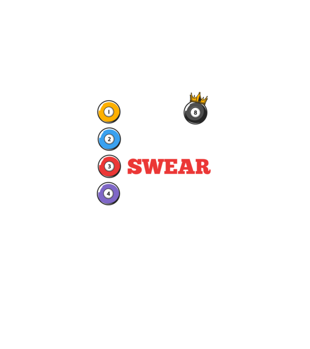 Aim swear shoot repeat - biliard v2 model albastru jeanși pe tricou