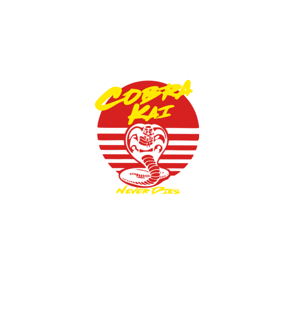 cobra kai sunset logo model negru pe tricou