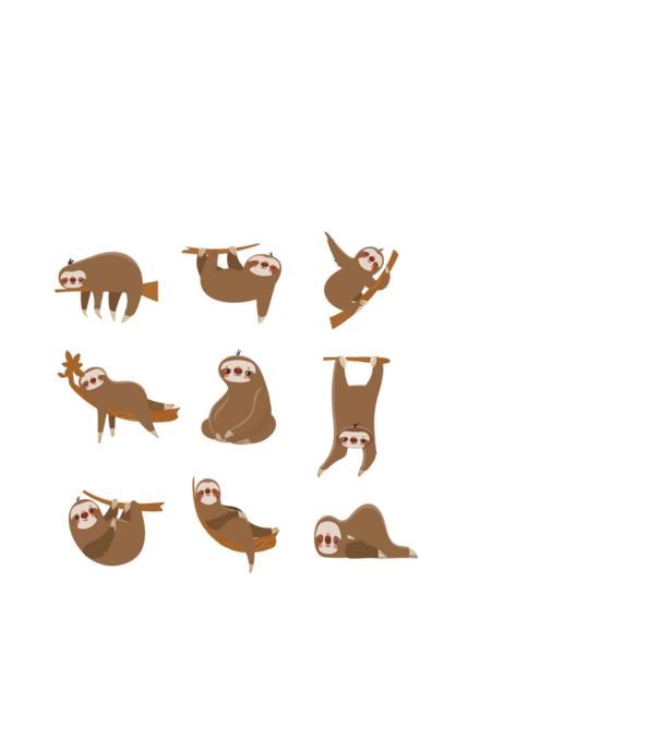 Sloth yoga model alb pe tricou