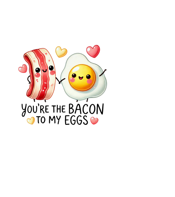 Bacon to my Eggs model negru pe tricou