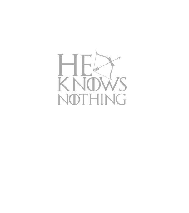 Cuplu He knows nothing model negru pe tricou