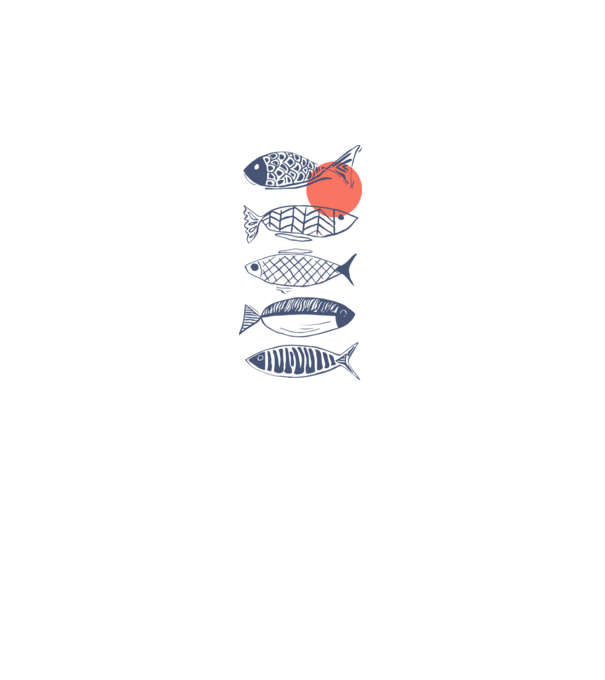 Fish model alb pe tricou