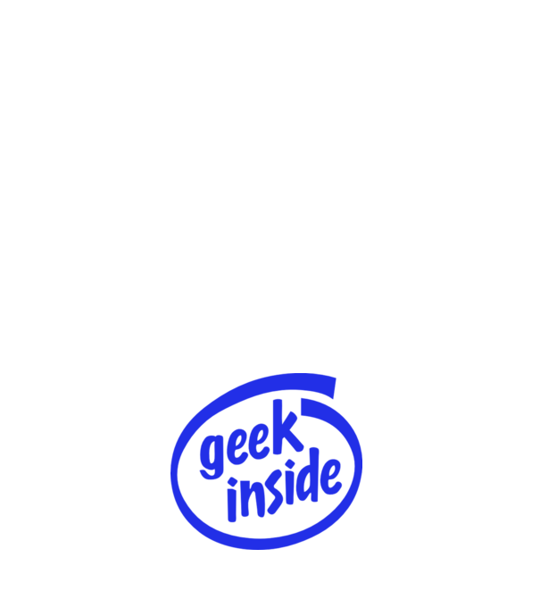 Geek inside model alb pe tricou