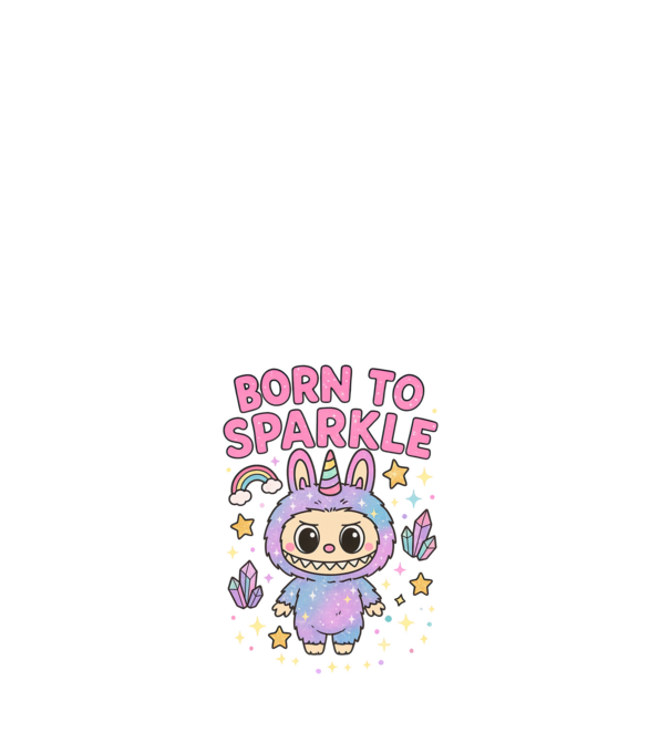 Born to sparkle model alb pe tricou