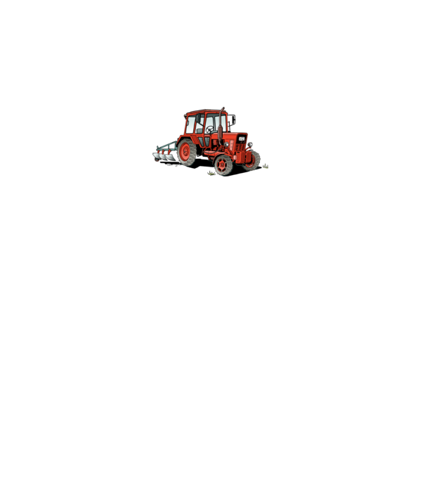 TRACTOR model alb pe tricou