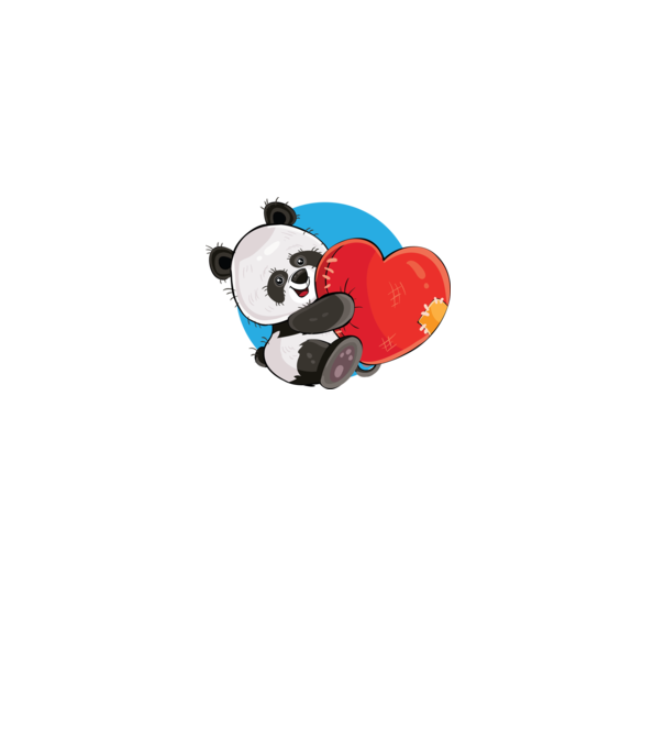 Dragoste panda model alb pe tricou