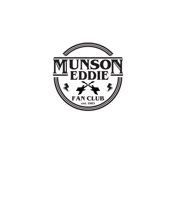 eddie munson fan club est 1983 model alb pe tricou
