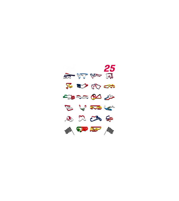 MOTOGP 25 CALENDAR Negru model negru pe tricou