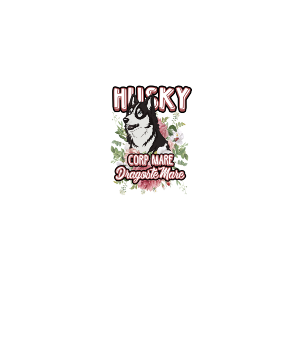 husky - corp mare, dragoste mare model gri pe tricou